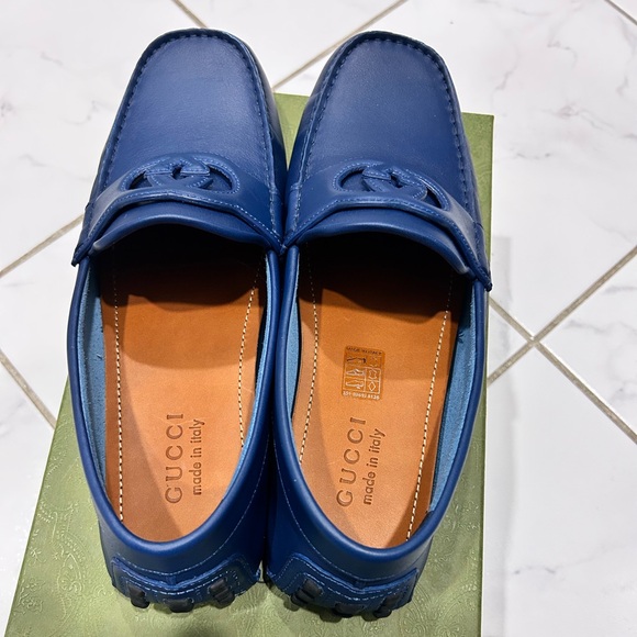 Gucci calf leather Royal interlocking G driver Authentic  nwb 9.5IT